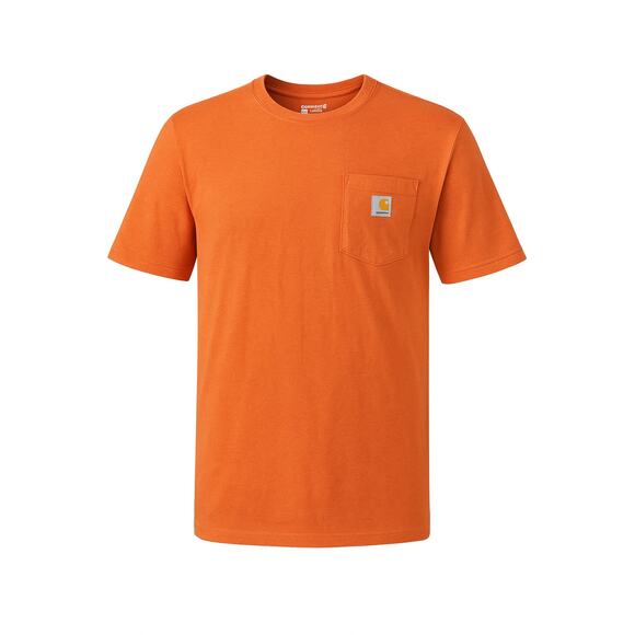 Carhartt L Tall Orange Pocket T-Shirt Men’s Loose Fit Workwear Heavyweight Tee - Picture 1 of 10